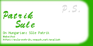 patrik sule business card